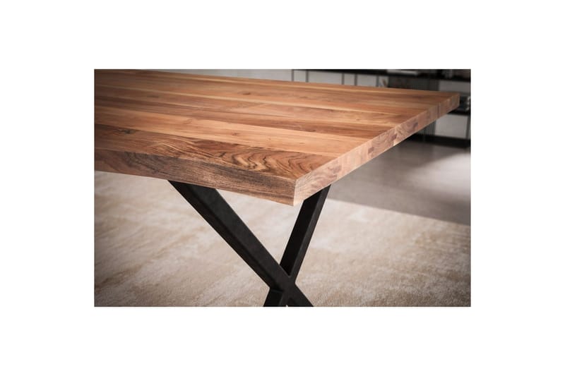 Spisebord Wohnling Heltre med trekanter rektangulær landlig stil Svart, krysset, 200x100 cm - Svart, krysset, 200x100 cm - Møbler - Bord - Spisegruppe