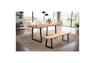 Spisebord Wohnling Heltre med trekanter rektangulær landlig stil Svart, Rett, 140x80 cm - Svart, Rett, 140x80 cm - Møbler - Bord - Spisegruppe