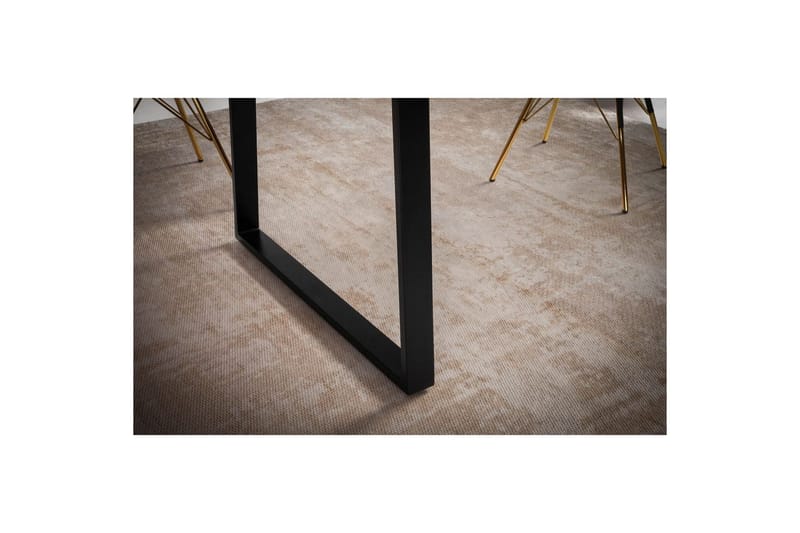 Spisebord Wohnling Heltre med trekanter rektangulær landlig stil Svart, Rett, 140x80 cm - Svart, Rett, 140x80 cm - Møbler - Bord - Spisegruppe