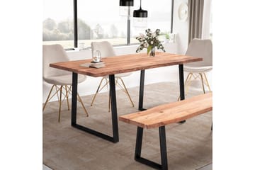 Spisebord Wohnling Heltre med trekanter rektangulær landlig stil Svart, Rett, 160x80 cm - Svart, Rett, 160x80 cm - Møbler - Bord - Spisegruppe