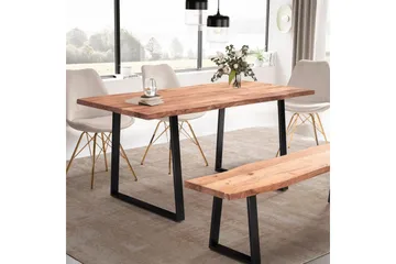 Spisebord Wohnling Heltre med trekanter rektangulær landlig stil Svart, Rett, 180x90 cm - Svart, Rett, 180x90 cm - Møbler - Bord - Spisegruppe