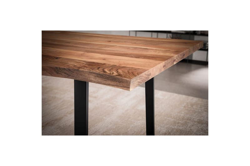 Spisebord Wohnling Heltre med trekanter rektangulær landlig stil Svart, Rett, 200x100 cm - Svart, Rett, 200x100 cm - Møbler - Bord - Spisegruppe