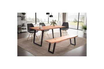 Spisebord Wohnling Heltre med trekanter rektangulær landlig stil Svart, vinklet, 180x90 cm - Svart, vinklet, 180x90 cm - Møbler - Bord - Spisegruppe