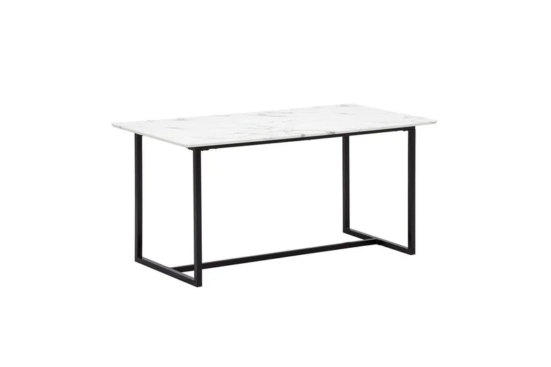 Spisebord Wohnling Industriell loftstil MDF med metalldetaljer i gull på bena Marmor, Hvit, 120x60 cm, Marmor, Hvit, 120x60 cm