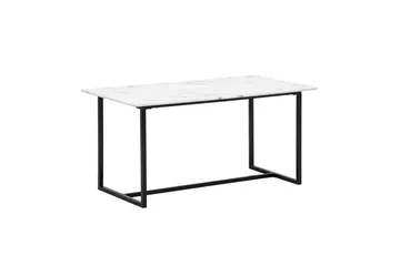 Spisebord Wohnling Industriell loftstil MDF med metalldetaljer i gull på bena Marmor, Hvit, 200x90 cm - Marmor, Hvit, 200x90 cm - Møbler - Bord - Spisebord & kjøkkenbord