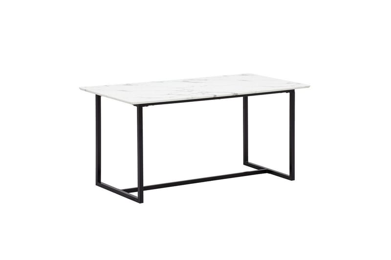 Spisebord Wohnling Industriell loftstil MDF med metalldetaljer i gull på bena Marmor, Hvit, 160x80 cm, Marmor, Hvit, 160x80 cm