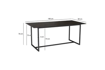 Spisebord Wohnling Keramisk Klassisk Sledebase Metallramme Svart, marmor svart - Svart, marmor svart - Møbler - Bord - Spisebord & kjøkkenbord