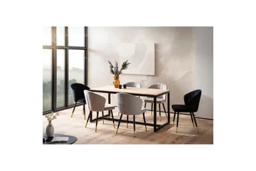 Spisebord Wohnling massivt tre industriell loft stil metall rammebein 140x80 cm - 140x80 cm - Møbler - Bord - Spisebord & kjøkkenbord