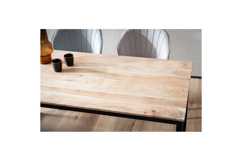 Spisebord Wohnling massivt tre industriell loft stil metall rammebein 180x90 cm - 180x90 cm - Møbler - Bord - Spisebord & kjøkkenbord