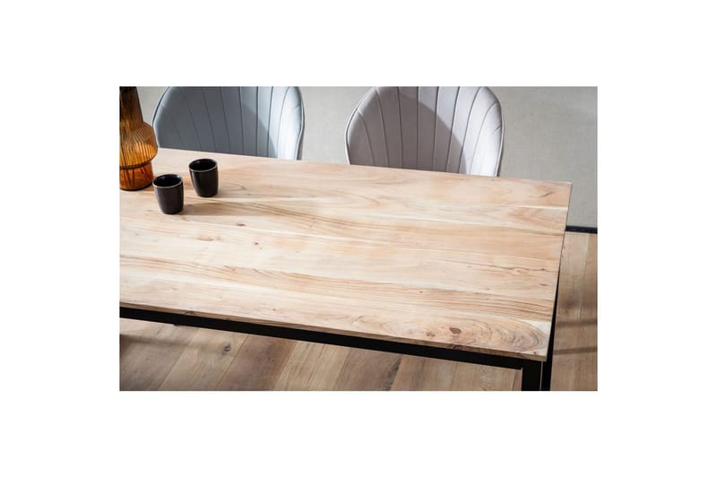Spisebord Wohnling massivt tre industriell loft stil metall rammebein 200x100 cm - 200x100 cm - Møbler - Bord - Spisebord & kjøkkenbord