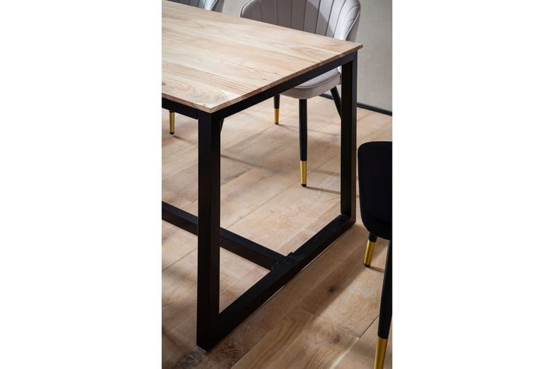 Spisebord Wohnling massivt tre industriell loft stil metall rammebein 200x100 cm - 200x100 cm - Møbler - Bord - Spisebord & kjøkkenbord