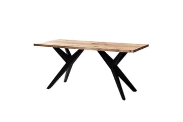 Spisebord Wohnling massivt tre industriell loft vinklet metallrammebein 200x100 cm - 200x100 cm - Møbler - Bord - Spisegruppe