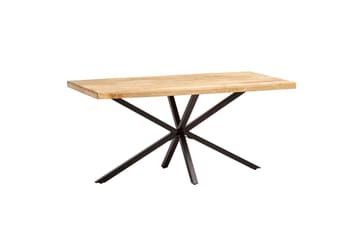 Spisebord Wohnling massivt tre metallkryssbase, industrielt utseende 180x90 cm - 180x90 cm - Møbler - Bord - Spisegruppe