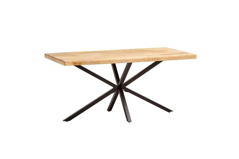 Spisebord Wohnling massivt tre metallkryssbase, industrielt utseende 180x90 cm - 180x90 cm - Møbler - Bord - Spisegruppe