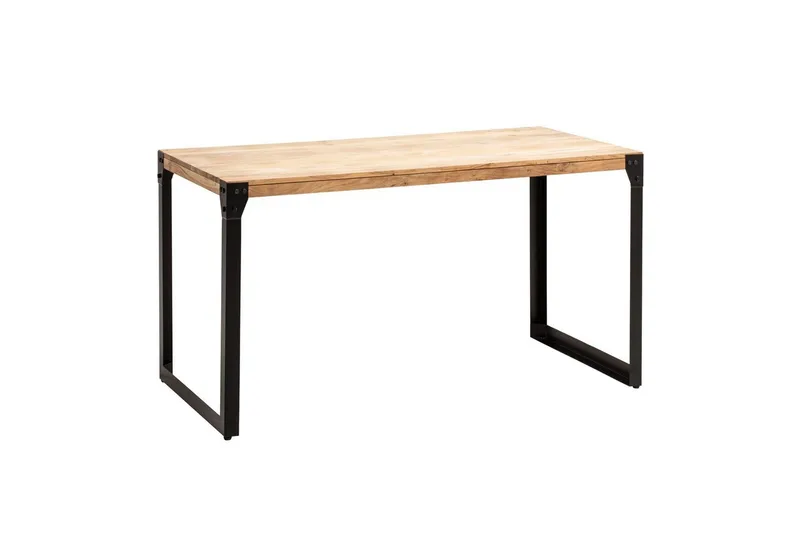 Spisebord Wohnling massivt tre rette metallben, industriell loftstil 120x60 cm, 120x60 cm