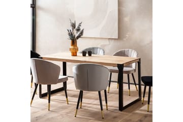 Spisebord Wohnling massivt tre rette metallben, industriell loftstil 120x60 cm - 120x60 cm - Møbler - Bord - Spisegruppe