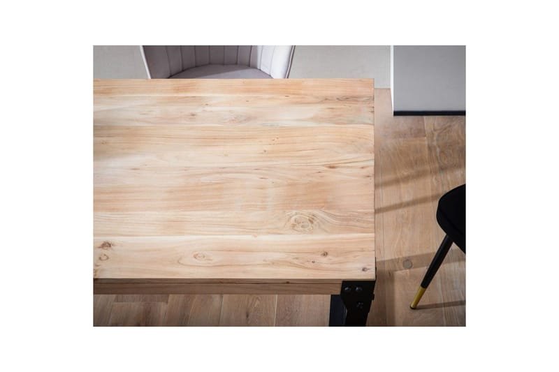 Spisebord Wohnling massivt tre rette metallben, industriell loftstil 180x90 cm - 180x90 cm - Møbler - Bord - Spisegruppe