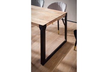Spisebord Wohnling massivt tre rette metallben, industriell loftstil 180x90 cm - 180x90 cm - Møbler - Bord - Spisegruppe