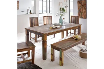 Spisebord Wohnling Massivt treverk landlig hus stil Resirkulert mangotre, 120x70 cm - Resirkulert mangotre, 120x70 cm - Møbler - Bord - Spisebord & kjøkkenbord