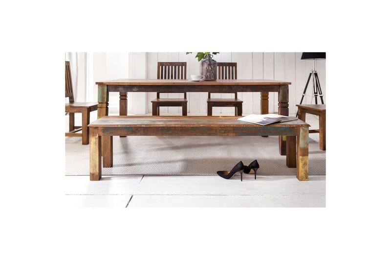 Spisebord Wohnling Massivt treverk landlig hus stil Resirkulert mangotre, 120x70 cm - Resirkulert mangotre, 120x70 cm - Møbler - Bord - Spisebord & kjøkkenbord