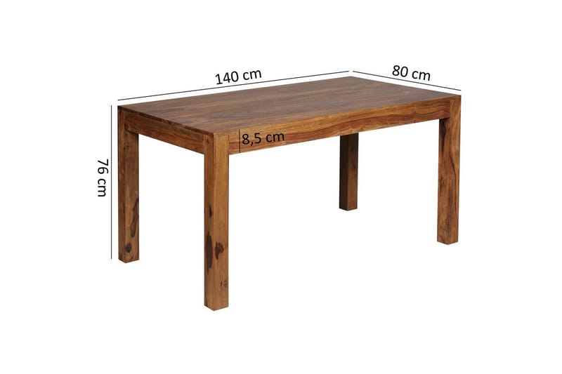 Spisebord Wohnling Massivt treverk landlig hus stil Rosentre, 140x80 cm - Rosentre, 140x80 cm - Møbler - Bord - Spisebord & kjøkkenbord
