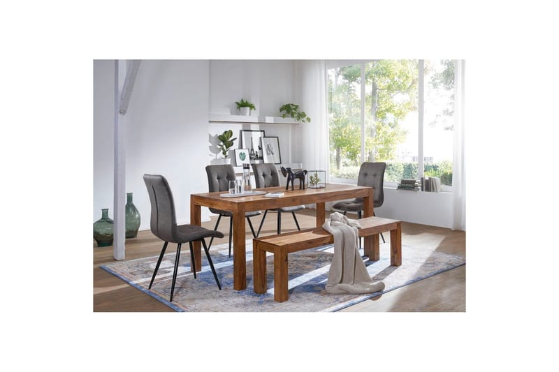 Spisebord Wohnling Massivt treverk landlig hus stil Rosentre, 140x80 cm - Rosentre, 140x80 cm - Møbler - Bord - Spisebord & kjøkkenbord