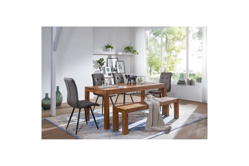 Spisebord Wohnling Massivt treverk landlig hus stil Rosentre, 200x100 cm - Rosentre, 200x100 cm - Møbler - Bord - Spisebord & kjøkkenbord