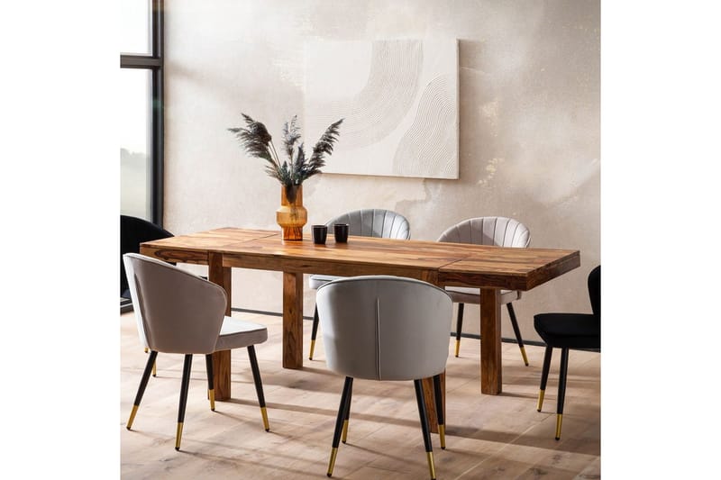 Spisebord Wohnling Massivt treverk uttrekkbar 120-200 cm landlig hus - Møbler - Bord - Spisegruppe