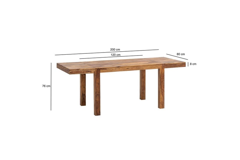 Spisebord Wohnling Massivt treverk uttrekkbar 120-200 cm landlig hus - Møbler - Bord - Spisegruppe