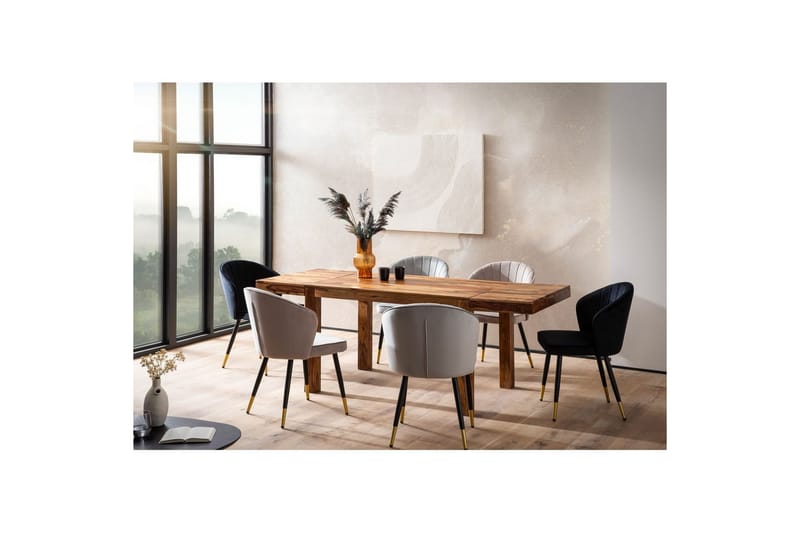 Spisebord Wohnling Massivt treverk uttrekkbar 120-200 cm landlig hus - Møbler - Bord - Spisegruppe