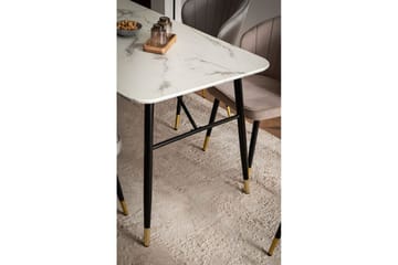 Spisebord Wohnling Moderne stil MDF med metallben med gulldetaljer Marmor, Hvit, 180x90 cm - Marmor, Hvit, 180x90 cm - Møbler - Bord - Spisegruppe