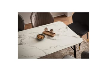 Spisebord Wohnling Moderne stil MDF med metallben med gulldetaljer Marmor, Hvit, 180x90 cm - Marmor, Hvit, 180x90 cm - Møbler - Bord - Spisegruppe