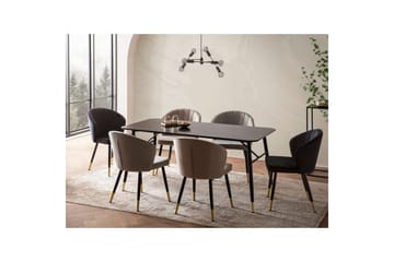 Spisebord Wohnling Moderne stil MDF med metallben med gulldetaljer Marmor, Svart, 140x80 cm - Marmor, Svart, 140x80 cm - Møbler - Bord - Spisegruppe