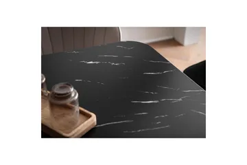 Spisebord Wohnling Moderne stil MDF med metallben med gulldetaljer Marmor, Svart, 140x80 cm - Marmor, Svart, 140x80 cm - Møbler - Bord - Spisegruppe