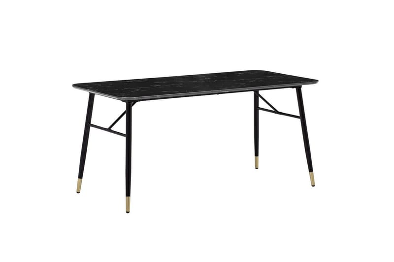 Spisebord Wohnling Moderne stil MDF med metallben med gulldetaljer Marmor, Svart, 200x90 cm - Marmor, Svart, 200x90 cm - Møbler - Bord - Spisegruppe
