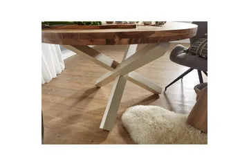 Spisebord Wohnling Rund 120 cm heltre landlig stil Akasie - Akasie - Møbler - Bord - Spisebord & kjøkkenbord