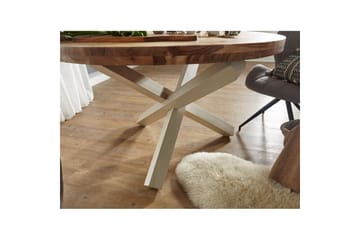 Spisebord Wohnling Rund 120 cm heltre landlig stil Akasie - Akasie - Møbler - Bord - Spisebord & kjøkkenbord
