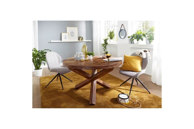 Spisebord Wohnling Rund 120 cm heltre landlig stil Rosentre - Rosentre - Møbler - Bord - Spisebord & kjøkkenbord