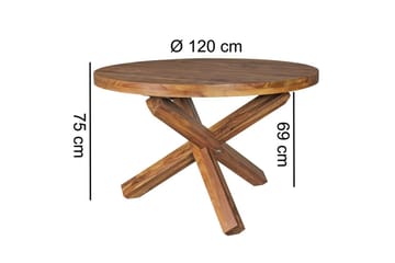 Spisebord Wohnling Rund 120 cm heltre landlig stil Rosentre - Rosentre - Møbler - Bord - Spisebord & kjøkkenbord