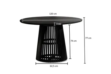 Spisebord Wohnling Rund 120 cm heltre loftstil - Møbler - Bord - Spisebord & kjøkkenbord