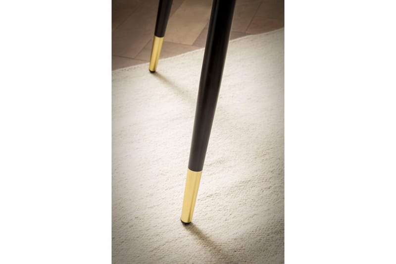 Spisebord Wohnling Rund 75 cm marmorlignende moderne med gulltippede ben Marmor, Svart - Marmor, Svart - Møbler - Bord - Spisegruppe