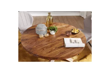 Spisebord Wohnling Rundt 120 cm massivt tre landlig stil Rosentre - Rosentre - Møbler - Bord - Spisebord & kjøkkenbord