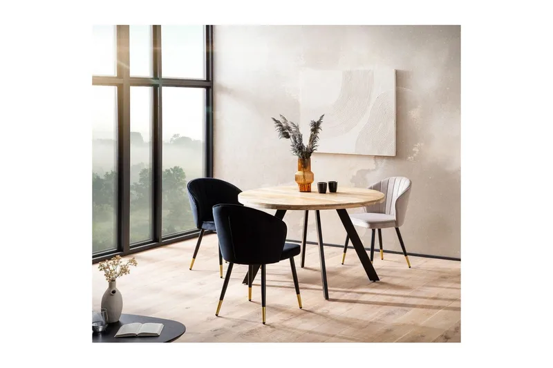 Spisebord Wohnling rundt massivt tre moderne landlig stil 120 cm - 120 cm - Møbler - Bord - Spisebord & kjøkkenbord