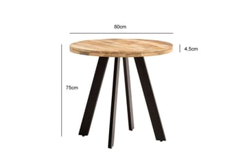 Spisebord Wohnling rundt massivt tre moderne landlig stil 80 cm - 80 cm - Møbler - Bord - Spisebord & kjøkkenbord