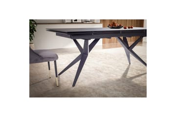 Spisebord Wohnling Uttrekkbar 180-260 cm Keramisk Fire Bein Metallramme Svart, marmor svart - Svart, marmor svart - Møbler - Bord - Spisebord & kjøkkenbord