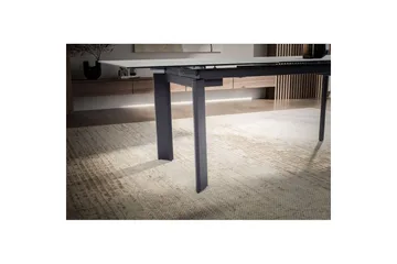 Spisebord Wohnling Uttrekkbar 180-260 cm Keramisk Klassisk Fire Bein Metallramme Svart, marmor hvit - Svart, marmor hvit - Møbler - Bord - Spisegruppe