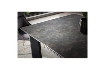 Spisebord Wohnling Uttrekkbar 180-260 cm Keramisk Klassisk Fire Bein Metallramme Svart, marmor svart - Svart, marmor svart - Møbler - Bord - Spisegruppe