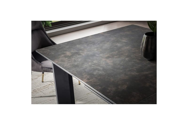 Spisebord Wohnling Uttrekkbar 180-260 cm Keramisk Klassisk Fire Bein Metallramme Svart, marmor svart - Svart, marmor svart - Møbler - Bord - Spisebord & kjøkkenbord