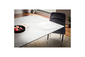 Spisebord Wohnling Uttrekkbar 180-260 cm Keramisk Moderne Z-ramme Design Svart, marmor hvit - Svart, marmor hvit - Møbler - Bord - Spisebord & kjøkkenbord