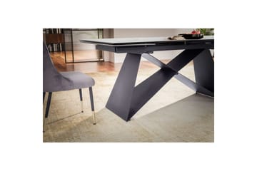 Spisebord Wohnling Uttrekkbar 180-260 cm Keramisk Moderne Z-ramme Design Svart, marmor hvit - Svart, marmor hvit - Møbler - Bord - Spisebord & kjøkkenbord